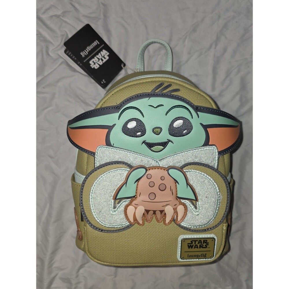 NWT Star Wars The Child Grogu w/ crab Mini Backpack Loungefly Disney bag!